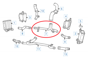 FIAT 500 Intercooler - Charge Pipe Upper